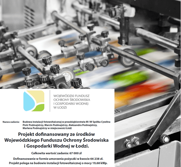 Projekt dofinansowany ze środków Wojewódzkiego Funduszu Ochrony Środowiska i Gospodarki Wodnej w Łodzi
